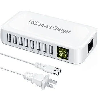 USB-зарядная станция с 8 портами, интеллектуальное зарядное устройство USB мощностью 60 Вт / 12А, мульти-портовый зарядный концентратор со светодиодным дисплеем-US Plug 15