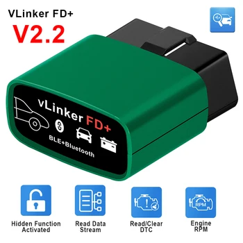 V2.2 VLinker FD ELM327 FORScan Для Ford Wifi Bluetooth 4,0 3,0 OBD2 Детектор неисправностей Автомобиля Диагностический Автоматический инструмент OBD 2 Сканер 15