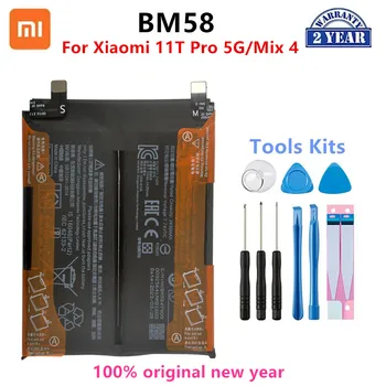 Xiao mi 100% Оригинальный аккумулятор BM58 5000 мАч для Xiaomi 11T Pro 5G / Mix 4 Сменные батарейки для телефона + инструменты 7