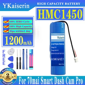 YKaiserin 1200 мАч Сменный аккумулятор HMC1450 HMC 1450 для 70mai 70 mai Smart Dash Cam Pro аккумуляторы 15