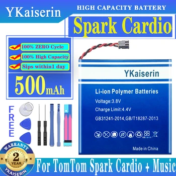 YKaiserin 332824 500 мАч Для TomTom Spark Cardio + Музыка/Для TomTom Spark 3 Spark3 Cardio GPS Часы Acumu Batteria