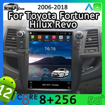 Yoza Carplay Автомагнитола Для Toyota Fortuner Hilux Revo 2006-2018 Android11 Tesla Экран Мультимедийный Плеер GPS Навигация Стерео 2