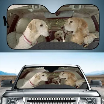 Автомобильные шторы с рисунком собаки / кошки /альпаки на передние стекла Стильный автомобильный Солнцезащитный козырек на лобовое стекло Прочный автомобильный Козырек от солнца