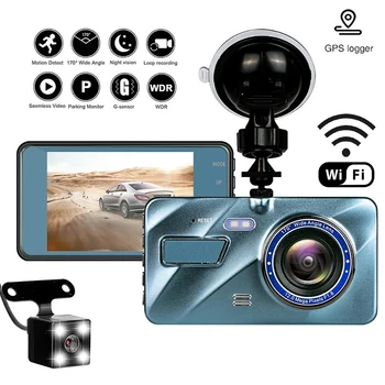 Автомобильный Видеорегистратор WiFi 4.0 Full HD 1080P Dash Cam Автомобильная Камера Заднего Вида Видеорегистратор Auto DVR Black Box Dashcam GPS Track Автомобильные Аксессуары 7