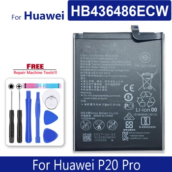 Аккумулятор мобильного Телефона HB436486ECW Для Huawei P20 Pro P20Pro Batterie Высококачественный Литий-полимерный Аккумулятор Bateria + Бесплатные Инструменты 13