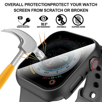 Антишпионское стекло + чехол для Apple Watch 8/7/SE/6 /5 49 мм 40 мм 44 мм 41 мм 45 мм Защитная пленка для экрана iWatch с защитой от подглядывания 8