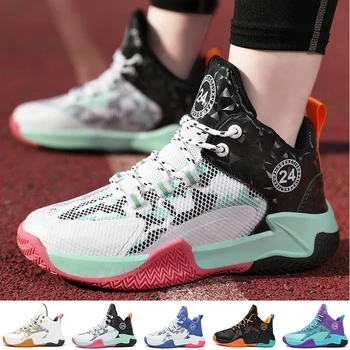 Баскетбольная обувь для мальчиков, дышащая спортивная обувь для баскетбола, спортивные баскетбольные кроссовки, экипировка для тенниса, баскетбола 10