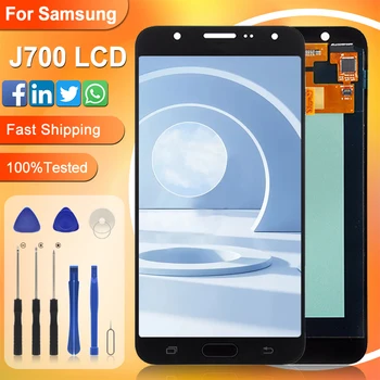 Бесплатная доставка Дисплей J7 для Samsung Galaxy J7 2015 ЖК-дисплей с сенсорной панелью, дигитайзер экрана J700 LCD в сборе с инструментами