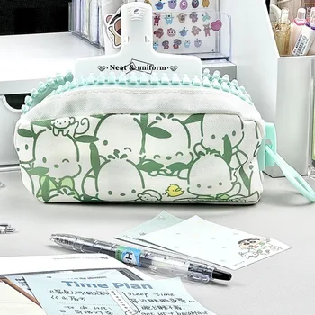 Большая емкость Sanrio Pochacco Melody Pencil Bag Аниме Школьный Офис Студенческие Канцелярские Принадлежности Пенал На Молнии Kawaii Сумка Для Хранения 11