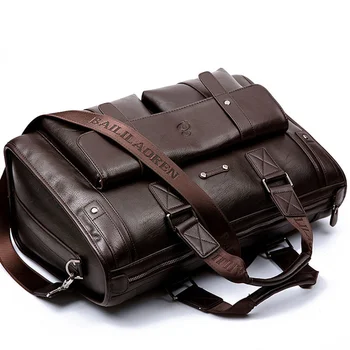 Большой емкости Мужской кожаный коричневый портфель Компьютерные сумки Мужская сумка для ноутбука Супер Дорожные сумки для Ausu Hp Dell Lenovo Acer 15
