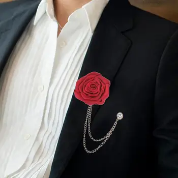 Брошь-цепочка с кисточкой в виде розы для галстука, шляпы, шарфа, смокинга для фестивалей, рубашек. 14