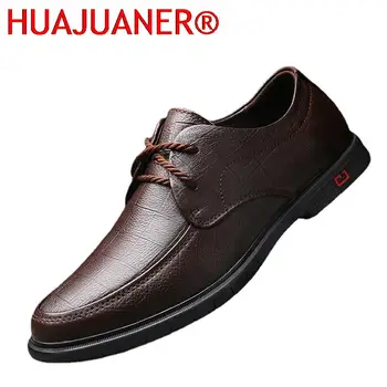 Весенне-осенняя мужская обувь, высококачественная деловая обувь из натуральной кожи, мужская повседневная кожаная обувь, формальные оксфорды в стиле ретро на шнуровке для мужчин 5