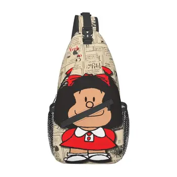 Винтажная сумка-слинг из манги Mafalda, индивидуальный рюкзак через плечо с героями комиксов Quino, мужской рюкзак для путешествий, походный рюкзак 5