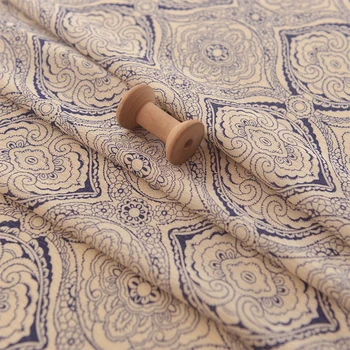 Высококачественная вискозная ткань Сине-белая фарфоровая складчатая ткань Длинное платье, чонсам, брюки, пижама хлопчатобумажная ткань 13
