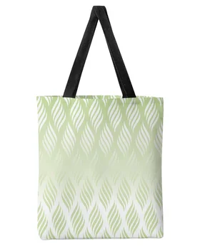 Геометрия линии, естественный градиент, Большая вместительная женская холщовая сумка для покупок, Студенческие сумки на плечо, Многоразовые Женские сумки 5
