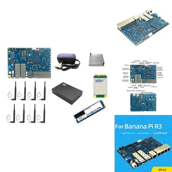 ГОРЯЧАЯ РАСПРОДАЖА Для Banana PI BPI-R3 MT7986 2G + 8G Плата Разработки EMMC С 256G SSD + 4G Модуль + Корпус + 8Xantennas + Радиатор + Питание
