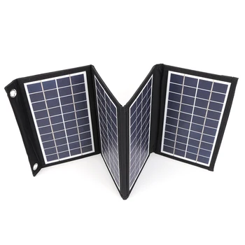 Двойная солнечная панель USB, водонепроницаемая Складная Солнечная портативная зарядная панель, легкая с 2 пряжками 30/40/50 Вт для аккумулятора телефона 5