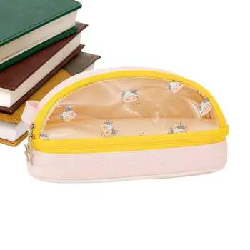 Двухслойный пенал для канцелярских принадлежностей для учащихся, коробка на молнии, универсальный инструмент для хранения канцелярских принадлежностей для средней школы 11