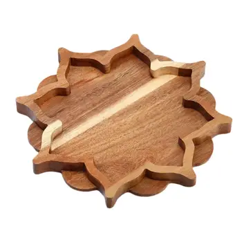 Деревянный хрустальный поднос для эфирного масла, декоративный многофункциональный поднос в форме цветка 9