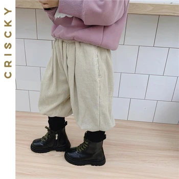 Детские брюки 2023 Новые детские брюки Осень-зима Для маленьких мальчиков и девочек, Свободные повседневные длинные брюки, плотная теплая одежда унисекс