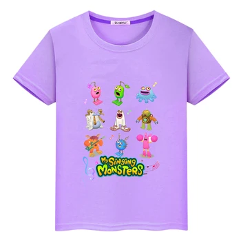 Детские футболки My Singing Monsters, Хлопковые Короткие топы, футболки с Аниме для мальчиков и девочек, одежда y2k one piece Kawaii, Летняя детская одежда 4
