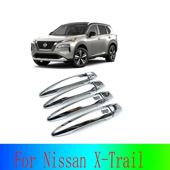 Для Nissan X-trail Защитная крышка дверной ручки Автомобильные Аксессуары Автозапчасти Хромированная отделка Abs Защита безопасности 5