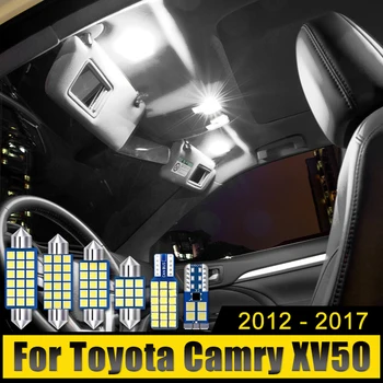 Для Toyota Camry 50 XV50 2012 2013 2014 2015 2016 2017 7 шт. Автомобильные Светодиодные Внутренние Купольные Лампы Для Чтения, Зеркала для Тщеславия, Лампы для Багажника 11