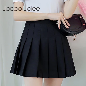 Женская плиссированная юбка с высокой талией y2k, летние повседневные мини-юбки Kawaii трапециевидной формы в черную клетку, теннисная японская школьная форма для девочек 2