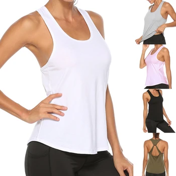 Женская спортивная рубашка, майка без рукавов для фитнеса, спортивная майка, футболка для йоги, быстросохнущий жилет, одежда для спортзала