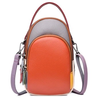 Женская сумка из 100% натуральной кожи, дизайнерские мини-сумки для мобильных телефонов и кошельки, модная сумка через плечо, модная женская сумка-мессенджер. 11