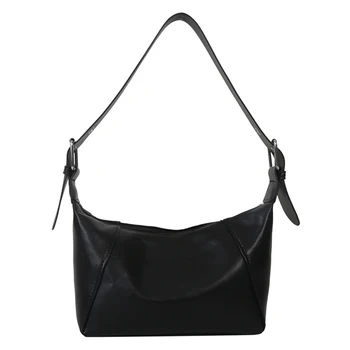 Женская сумка-тоут Y2K, сумка через плечо из искусственной кожи, однотонная, с застежкой-молнией, регулируемый ремень, женская сумка для поездок на работу, повседневная сумка для поездок на работу