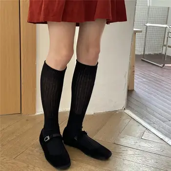 Женские вязаные чулки Женские длинные носки Зимние длинные носки в японском стиле Вязаные носки для телят для женщин Теплые эластичные противоскользящие 11