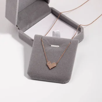 Женское ожерелье Love с бриллиантами, легкий роскошный индивидуальный дизайн, сверкающая цепочка-ошейник в форме сердца 14