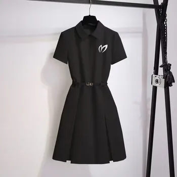 Женское тонкое платье-рубашка с печатным логотипом, платье для гольфа, новый стиль, лето 2023 г. 13