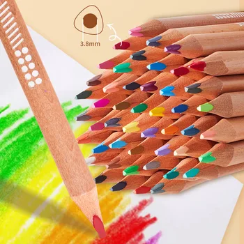 Жирный треугольник 48 Цветной свинцовый набор для рисования для студентов Профессиональный цветной карандаш для школы, принадлежности для творчества для художника 6