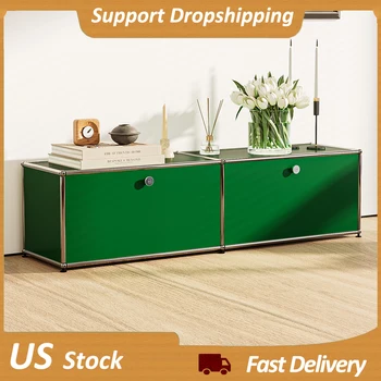 Зеленый офисный шкаф для хранения, тумбочка, Модульная прикроватная тумба Haller, доска из нержавеющей оцинкованной стали для мебели для гостиной, полка для мебели