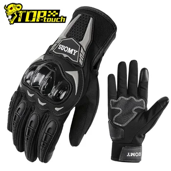 Зимние мотоциклетные перчатки, теплые утолщенные перчатки на весь палец, Водонепроницаемые защитные мотоциклетные перчатки для верховой езды, сенсорный экран