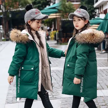 Зимняя хлопковая куртка для девочек, новая детская хлопковая куртка средней длины для девочек, толстое и теплое зимнее пальто для девочек