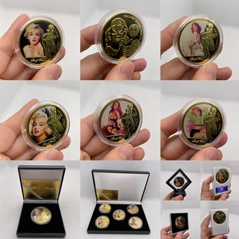 Золотые Коллекционные монеты Kelin Marilyn Monroe с держателем для монет, изготовленная на заказ Монета Challenge, Антикварные Оригинальные монеты, подарочный Дропшиппинг