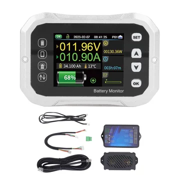 Измеритель Заряда Батареи Мобильное приложение Для Управления 10-120 В 0-100A Smart Battery Monitor 2.4-дюймовый Цветной Светодиодный Экран для Электромобиля RV