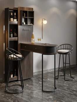 Итальянский легкий роскошный телескопический барный стол барный винный шкаф одна бытовая стена в скандинавском стиле современная простая перегородка для гостиной 11