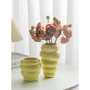 Керамический горшочек для меда в стиле Ins, роскошная ваза, необычная цветочная композиция, рабочий стол, оригинальный дизайн для украшения дома