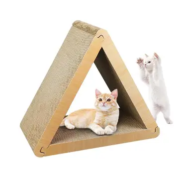 Когтеточки, подушечки для домашних кошек, треугольный гофрированный картон С 6 сторонами, украшение для дома, игрушки для развлечения кошек 11