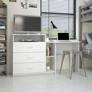 Комбинированный медиа-комод и Письменный стол 3 в 1, Белые спальни muebles de dormitorio