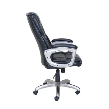 Коммерческий офисный стул Serta из прочной клееной кожи с эффектом памяти, вместимость 350 фунтов, черный 13