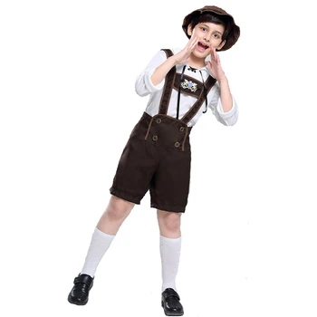 Костюм для мальчика на карнавал на Октоберфест, Германия, Баварский Ледерхозен, наряд для пивного фестиваля, косплей, маскарадное платье для вечеринки на Хэллоуин