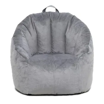 Кресло-мешок, плюшевое, для детей и подростков, 2,5 фута, серое