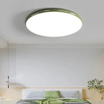 Круглый Кремовый светильник в спальне с полным спектром защиты глаз, Светодиодный потолочный светильник для кабинета, лампы Zhongshan для балкона, коридора, прохода 6