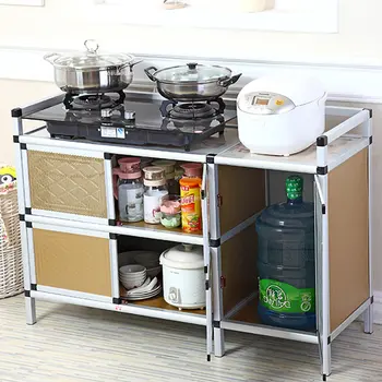 Кухонные шкафы из скандинавского алюминиевого сплава Простой Кухонный шкаф для плиты Сервант для гостиной Шкаф для хранения домашней кухонной мебели 9