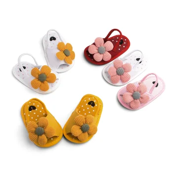 Летние Новые детские сандалии с подсолнухом, мягкая подошва, обувь для малышей 0-1 лет, обувь для маленьких девочек, детская обувь для девочек, обувь для маленьких мальчиков